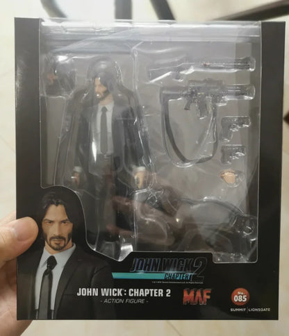 Figurine articulée articulée en PVC Mafex 085 John Wick avec chiens