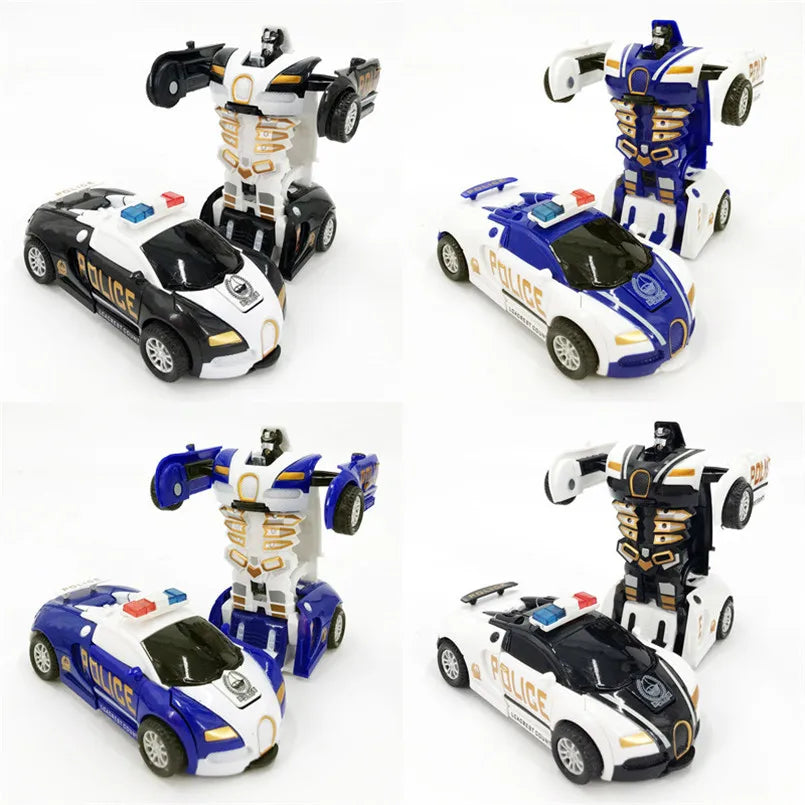 Jouet de modèle de voiture robot à transformation automatique à une touche pour garçons enfants figurines d'action amusantes en plastique véhicules de déformation voiture enfant