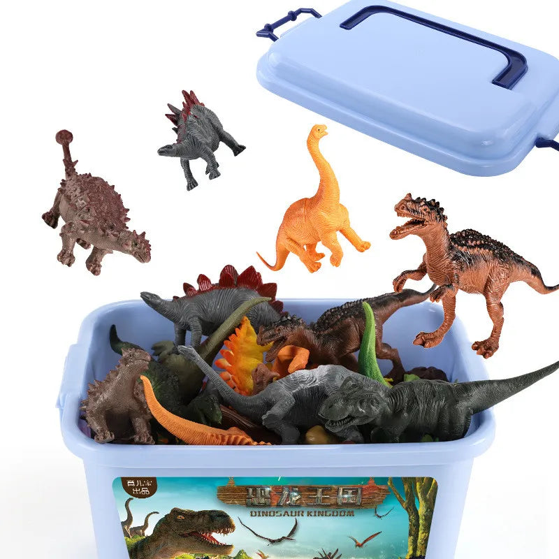 Juego de 44 piezas de dinosaurios jurásicos, simulación de Tyrannosaurus Rex, Pterodáctilo, Stegosaurus, modelo de figura de acción, juguete para niños, regalo con caja