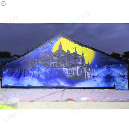 Fast Door Ship 10x5m Full Printing Inflatable Haunted House Inflatable Maze Tag Party Event Game Toys for Halloween