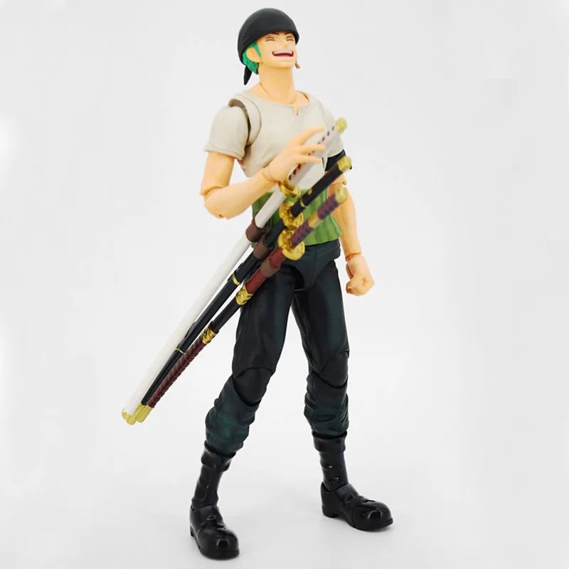 Figura de acción de One Piece de Roronoa Zoro Past Blue, articulada variable en caja de 18 cm, modelo de colección de PVC, juguetes de muñecas