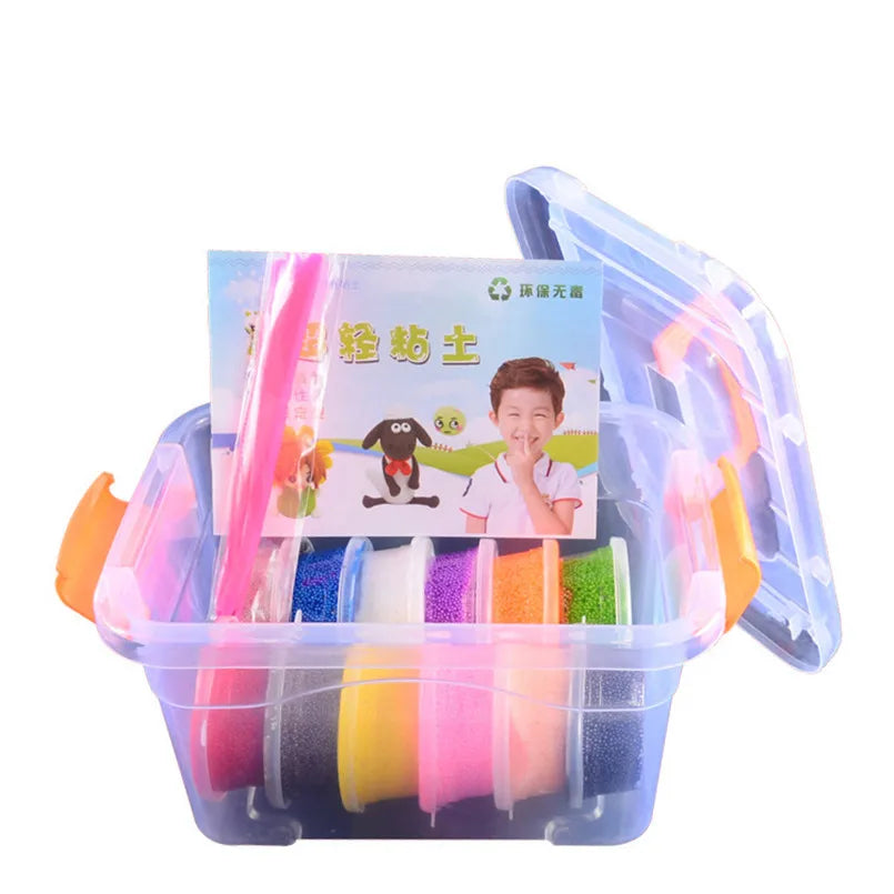 Coffret de 12/24/36 couleurs de pâte à modeler visqueuse moelleuse à séchage à l'air libre pour enfants, jouets en pâte à modeler, ...