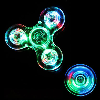 Lumière LED lumineuse Fidget Spinner Hand Top Spinners Glow in Dark Light EDC Figet Spiner Finger Stress Relief Toys