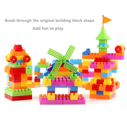 160Pcs/bag Plastic Children Building Blocks Bricks DIY Assembled Toys Educational Toy For Kids Baby Gifts