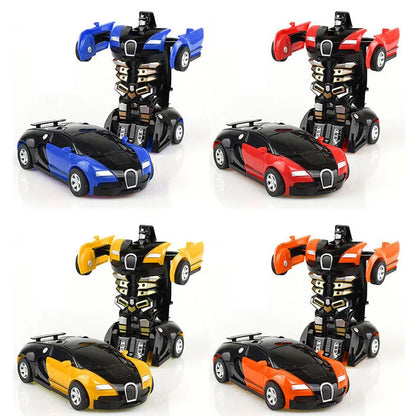 Robot de deformación 2 en 1, modelo de coche, mini robot de transformación de plástico, juguete para niños, vehículos de impacto de un solo paso, coche, juguetes para niños