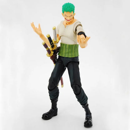 Figura de acción de One Piece de Roronoa Zoro Past Blue, articulada variable en caja de 18 cm, modelo de colección de PVC, juguetes de muñecas