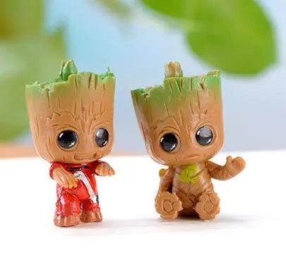 Juego de 4 figuras de acción de Marvel Guardianes de la Galaxia, Vengadores, Tiny Groot, lindo bebé, hombre árbol, 5 cm