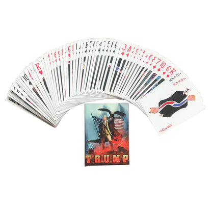 Colección de 54 cartas de póquer de cómics y soporte para barajas de regalo del presidente de EE. UU., Donald Trump, 2020