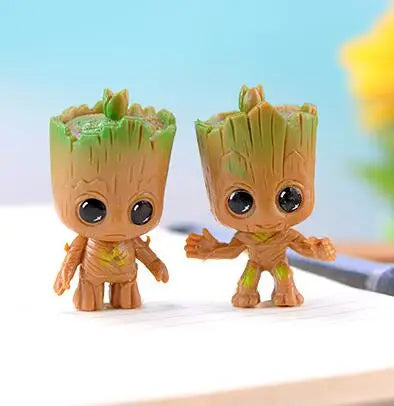 Juego de 4 figuras de acción de Marvel Guardianes de la Galaxia, Vengadores, Tiny Groot, lindo bebé, hombre árbol, 5 cm