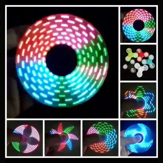 Fidget Spinner de mano con luz LED luminosa ABS que brilla en la oscuridad, juguetes para aliviar el estrés EDC, giroscopio cinético para niños