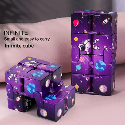 Anti Stress Infinite Cube Space Astronaut Spaceship Printing Flip Magic Cube Stress Reliever Autism Toys