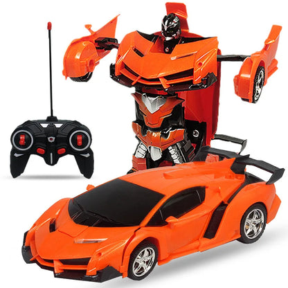 Robots de transformación de coches eléctricos RC 2 en 1, juguetes para niños, coches de control remoto para exteriores, modelos de robots de deformación para deportes, juguetes para niños