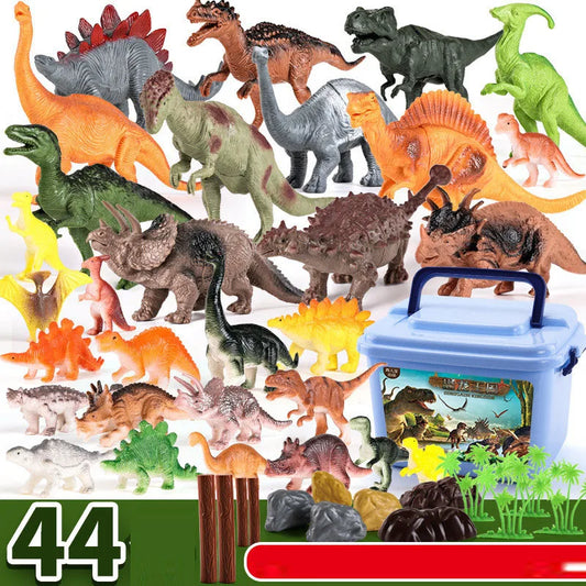 Juego de 44 piezas de dinosaurios jurásicos, simulación de Tyrannosaurus Rex, Pterodáctilo, Stegosaurus, modelo de figura de acción, juguete para niños, regalo con caja