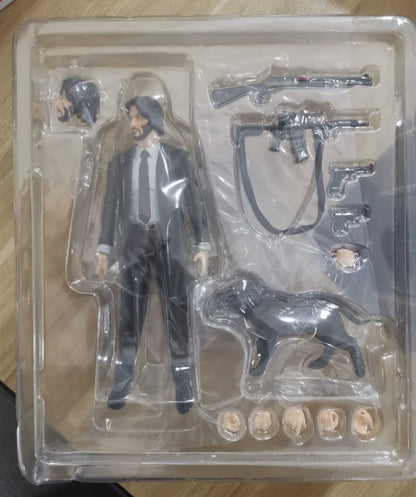 Figurine articulée articulée en PVC Mafex 085 John Wick avec chiens