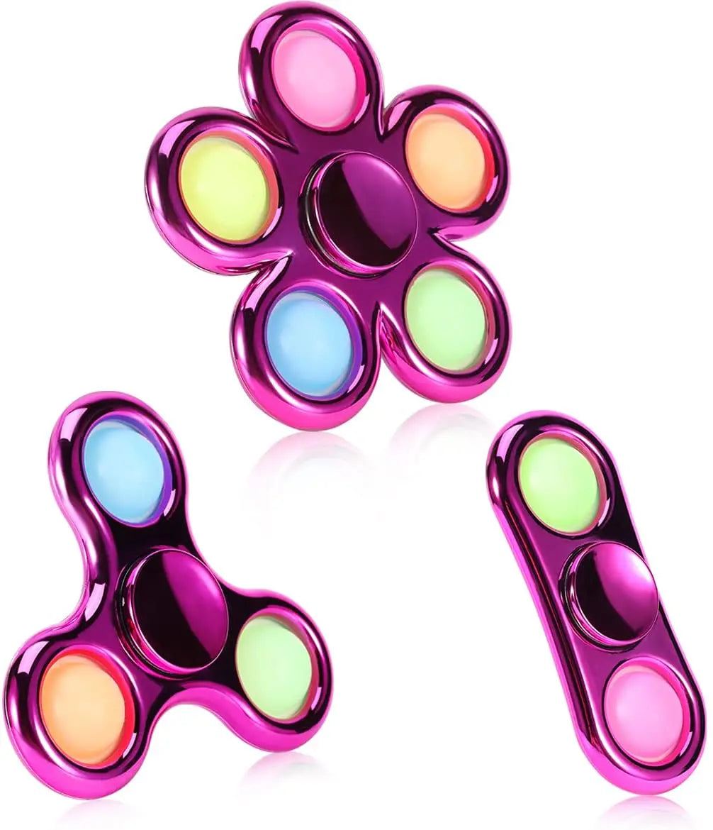 Jouet Fidget Spinner à fossettes simple, jouet sensoriel à bulles, toupie à main, toupie à doigts, soulagement du stress, en silicone pour adultes et enfants