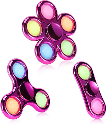 Jouet Fidget Spinner à fossettes simple, jouet sensoriel à bulles, toupie à main, toupie à doigts, soulagement du stress, en silicone pour adultes et enfants