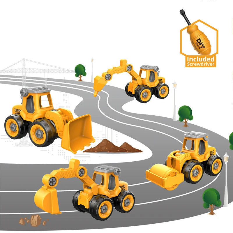 Écrou Démontage Chargement Déchargement Ingénierie Camion Excavateur Bulldozer Montessori Éducation Jouet Enfant Vis Outil Créatif Voiture