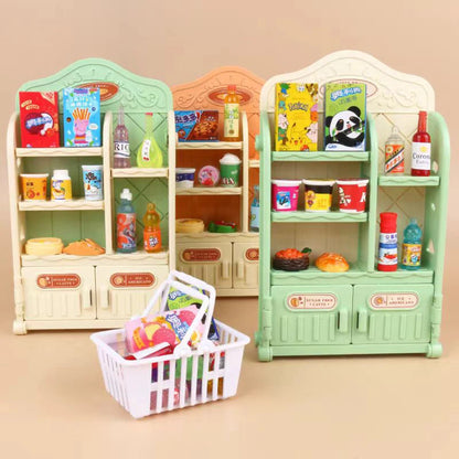 30 piezas de mini estantes para comida, bebidas y postres en miniatura, muebles para supermercado, estantes para casa de muñecas, estantes de cocina para niñas, juguetes de cocina