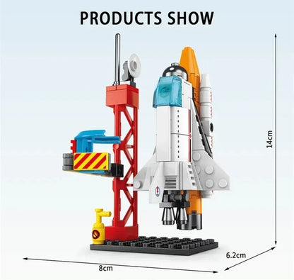 MOC Mini Aviation Modèle de fusée habitée Blocs de construction Station aérospatiale spatiale Briques Jouets de construction de ville pour enfants