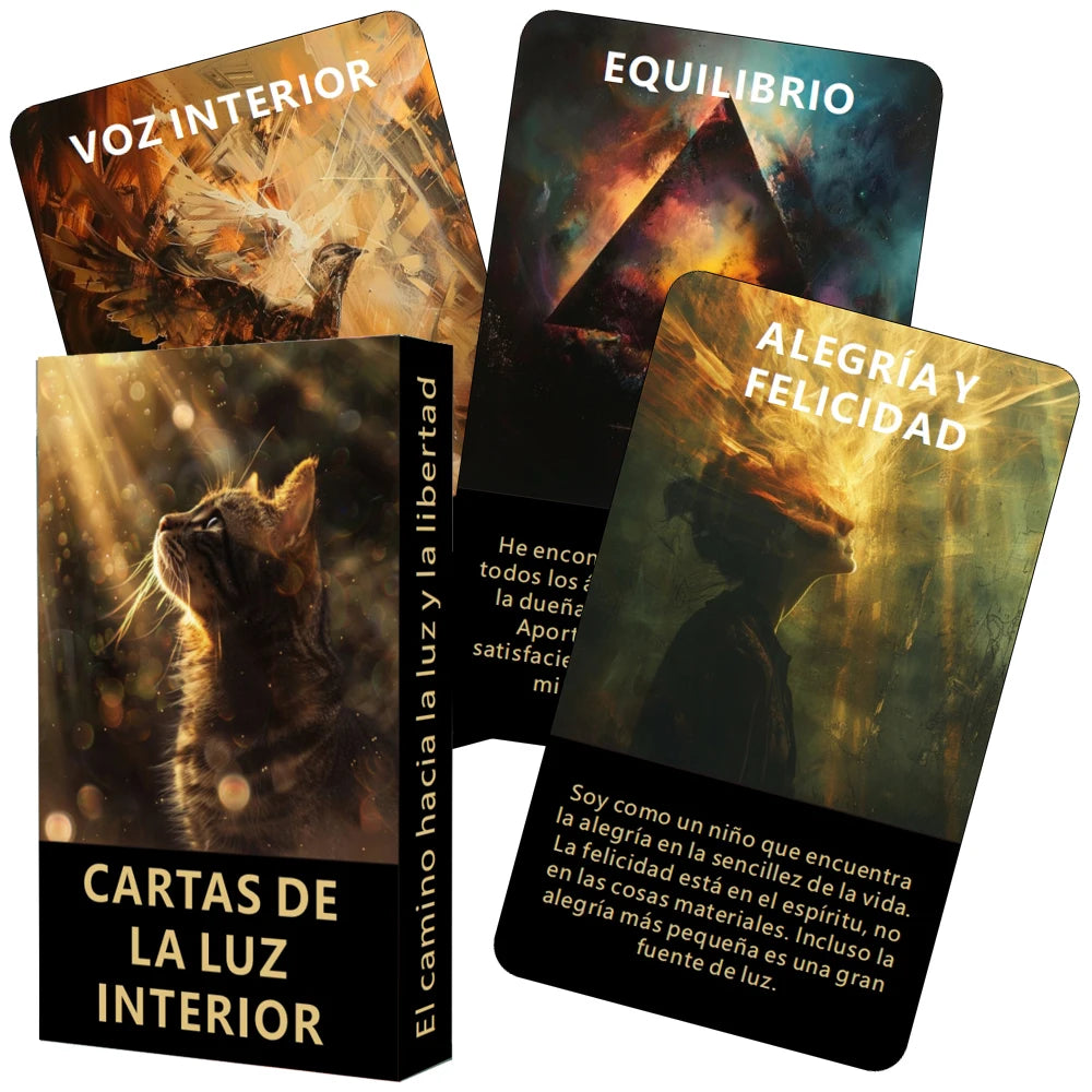 Tarot español, cartas del oráculo del sol interior, el camino hacia la luz y la libertad, baraja del oráculo de la sanación, cartas del tarot de la luz y el amor