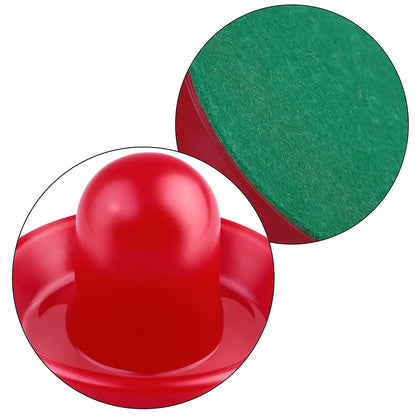 Mini Air Hockey Pucks and Paddles - Replacement Set Value Pack - Set of Two Red Air Hockey Pushers and Four Red Pucks