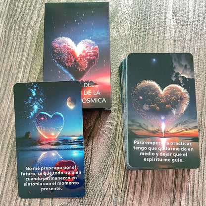 Baraja de tarot española Oráculo de creencias cósmicas Profecía Palabras clave Adivinación 52 cartas Cartas de claridad 12 x 7 cm con significado Taro