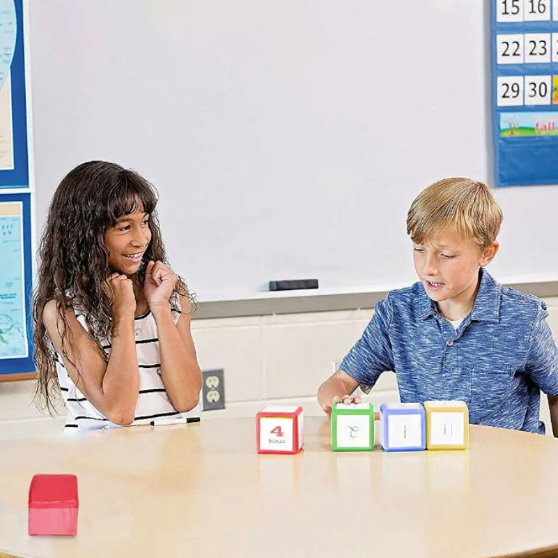 Juego de dados de aprendizaje de gran tamaño de 2/4 piezas de 3,9 pulgadas, juguetes para lanzar y jugar, actividades para el aula de la escuela primaria, dados blandos