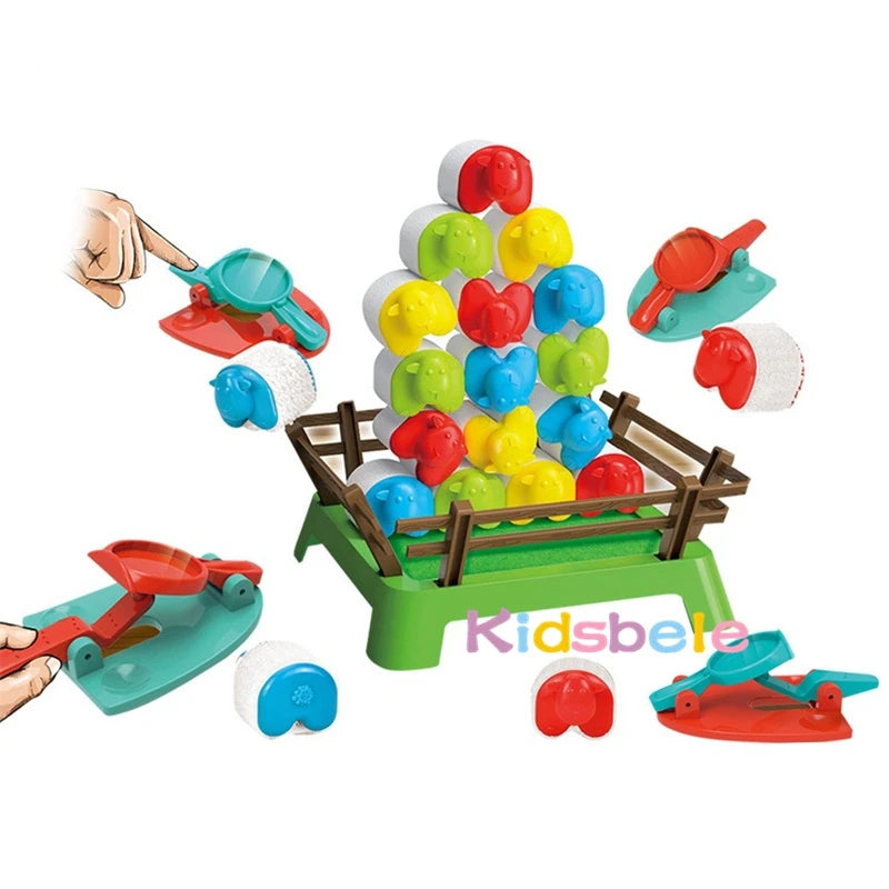 Jeu de moutons sauteurs Jeu de société de catapultage de moutons pour 4 à 12 enfants Jeu de tir de moutons Jeu de table familial Cadeaux de Noël pour enfants