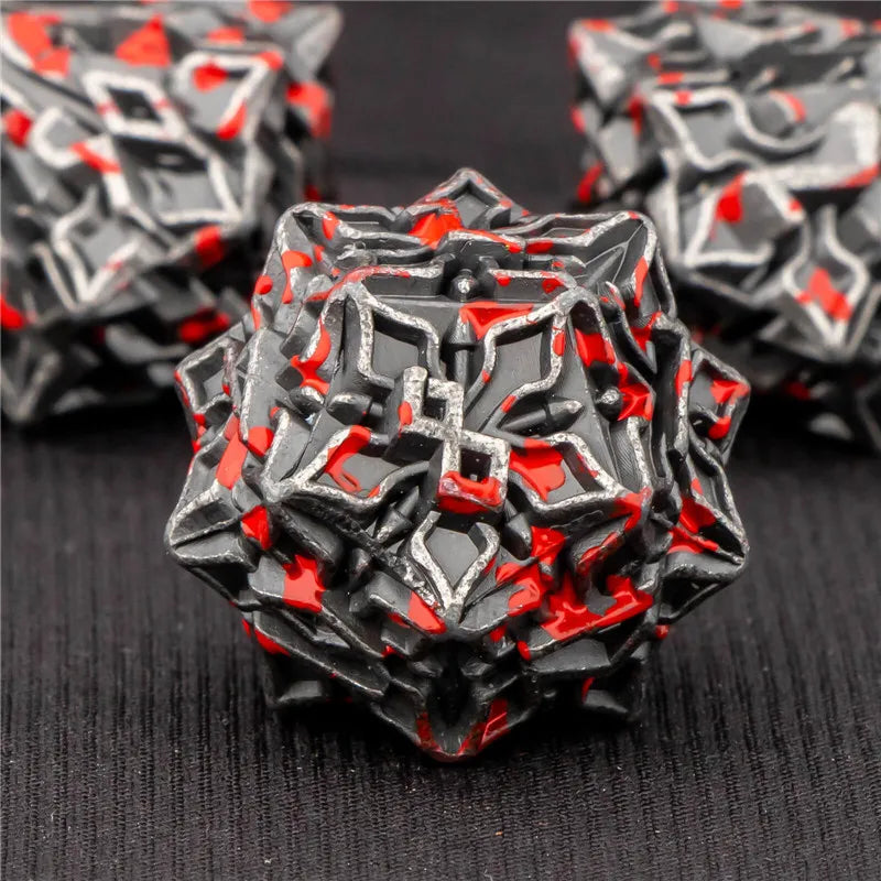 OUKELANWO DND Metal Dice Set D&amp;D, dés de jeu de rôle polyédriques Dungeon et Dragon, dés de jeu RPG D et D D20 D12 D10 D8 D6 D4