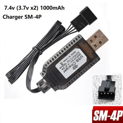 Lithium battery charger 7.4V XH-3P charging cable with protection toy aircraft accessories USB data cable