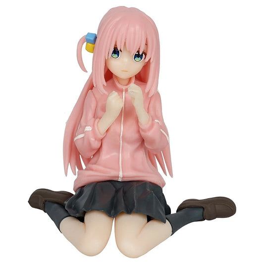 Figura de anime de 8 cm de Bocchi the Rock Hitori Gotoh, figura de acción de chica melancólica sentada Kawaii, modelo de colección de PVC para adultos, juguetes de muñecas