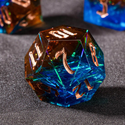 KERWELLSI DND Sharp Edge Resin Dice Set, Dungeon and Dragon D&D Dice Set for Role Playing, RPG Polyhedral Dice Set, D and D Dice