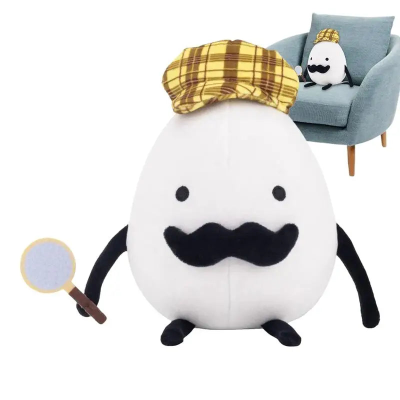 Detective Egg Plush Toys 25cm Stuffed Plushies Cartoon Doll Pillow Game Peripherals Doll for Fans Kids Christmas Birthday Gifts