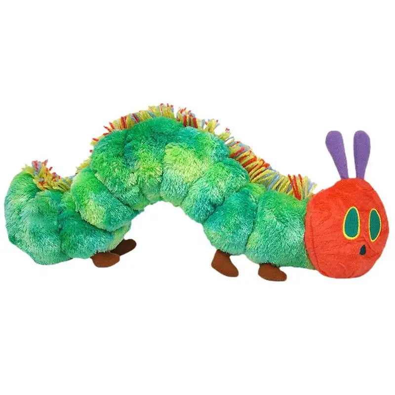 Oruga de peluche de 22 cm, de algodón verde, regalo creativo muy hambriento para niños, decoración del hogar