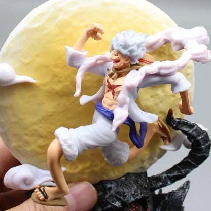 Figurine One Piece Anime Sun God Nika Luffy Gear 5 Q Version Statue Figurine Modèle Poupée Décoration Collection Jouets Cadeaux