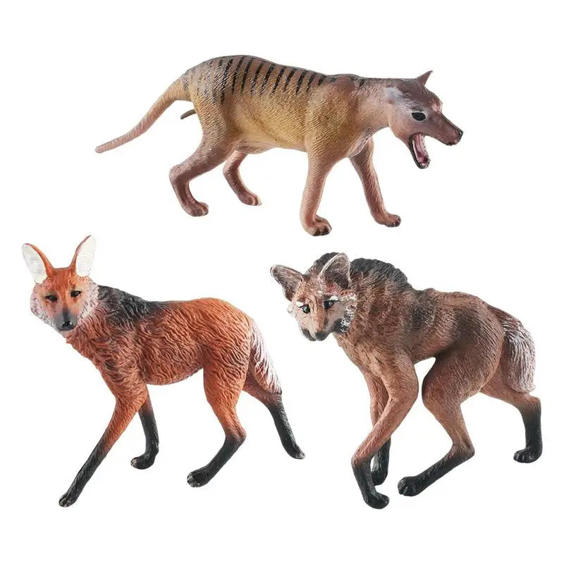 Figurines d'action de loup de simulation, animaux sauvages, jouets pour enfants, cadeaux, modèles de loup à crinière thylacine réalistes, jouet de collection