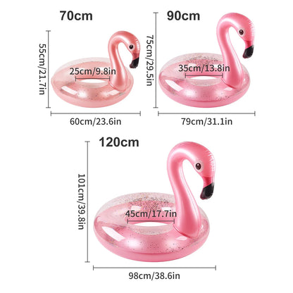 Flamingo Pool Float - Fun Beach Floaties, Inflatable Swimming Pool Tubes Party Toys Summer Pool Raft Lounger for Adults & Kids