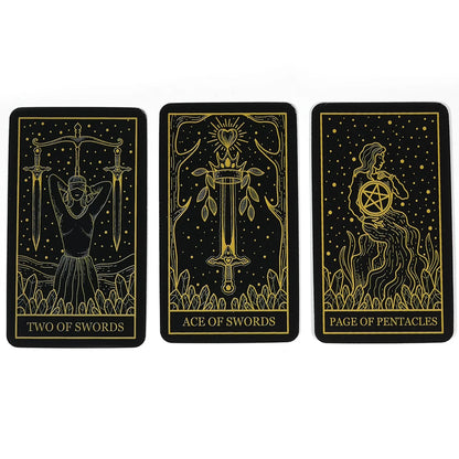 Quatre-vingt-huit miracles Tarot mystique Cartes de tarot noir pour lecteurs de tarot débutants Grand jeu de tarot Guide complet Symbolique