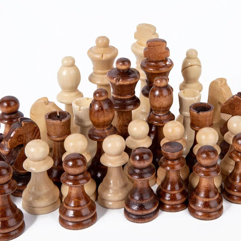 Wooden Chess Pieces 2.2/3/3.5 Inch King Figure Chess Game Pieces Tournament Wooden Finish Chess Figure Backgammon Pieces