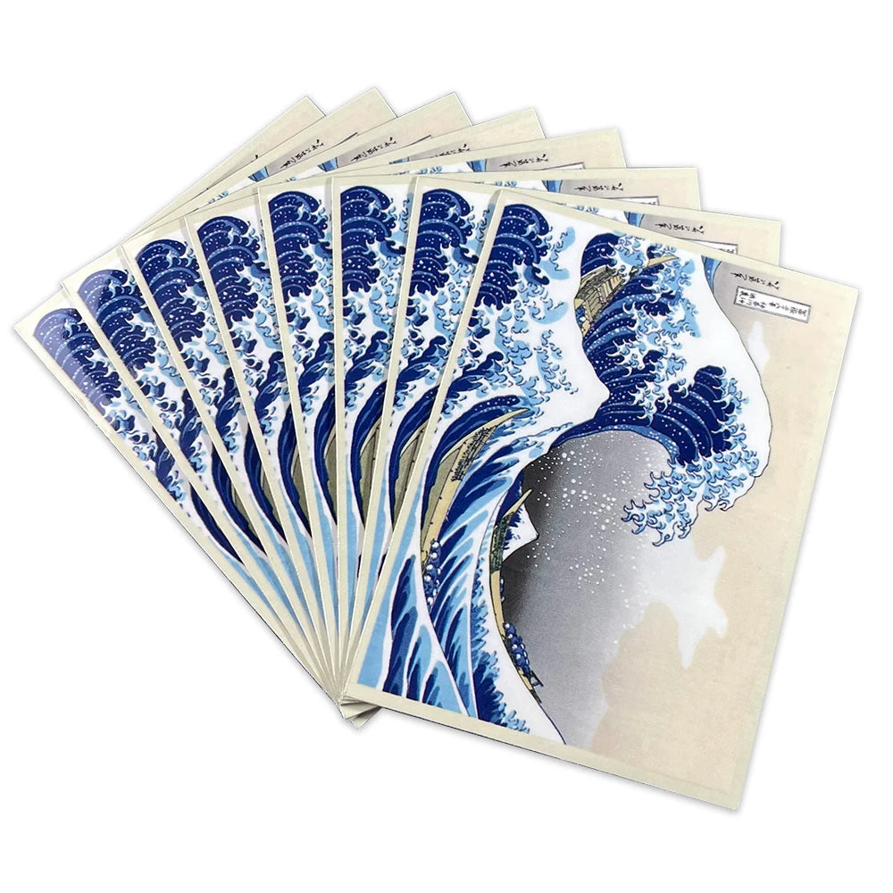 Lot de 60 pochettes de protection pour cartes TCG The Great Wave, style japonais, protection pour cartes TCG Shield Graphics, chargement par le haut, pochettes colorées YGO/PKM/MGT