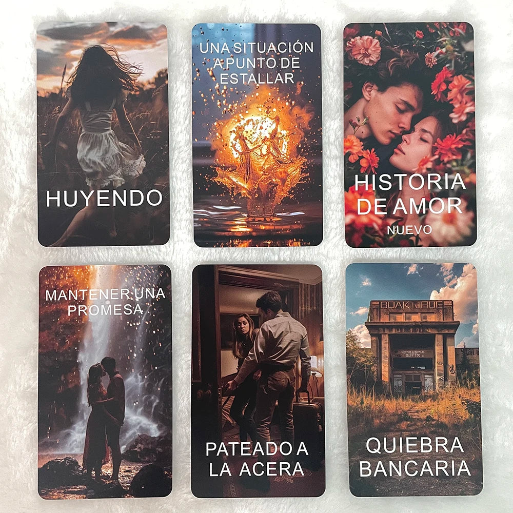 Baraja de Tarot en español, Cartas del Oráculo HIDDEN FUTURES, Taro para principiantes, Cartas del Oráculo en versión española, 12 x 7 cm, 56 cartas