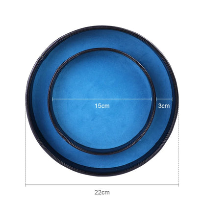 Nouveau plateau à dés rond en flanelle PU avec couvercle simple et multicolore pour table de donjon, jeu DND, rangement pouvant être empilé