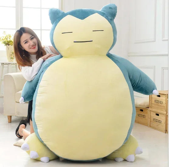 Oreiller en peluche Pokémon Snorlax Grand jouet en peluche Snorlax doux de dessin animé Avec fermeture éclair Seulement la housse Sans remplissage 30-200 cm cadeau pour Noël