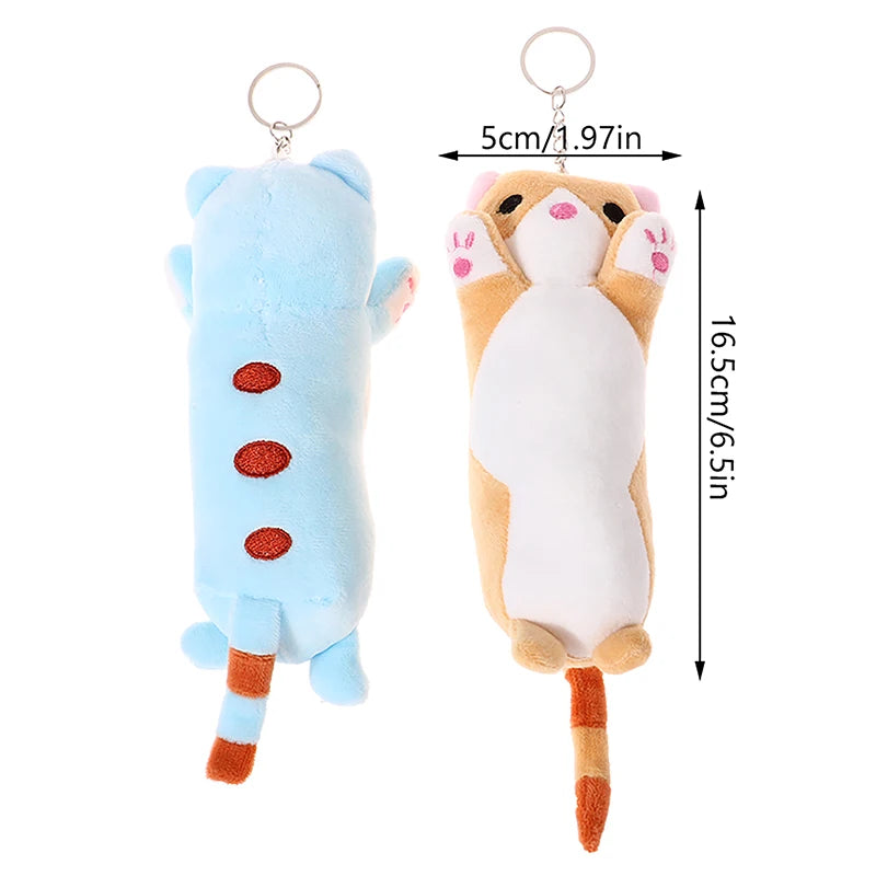 Porte-clés en peluche pour chat long de 16 cm, mignon, poupée, sac, pendentif, décoration, machine à gratter, cadeaux d'anniversaire pour filles