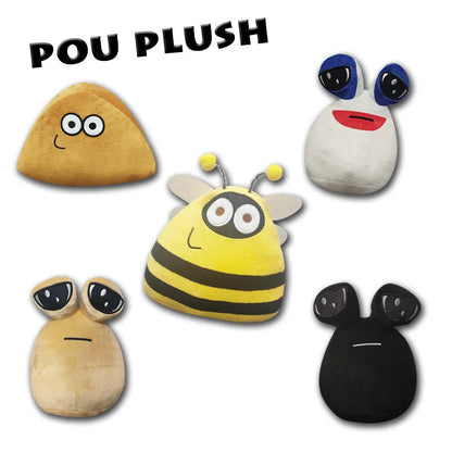 Peluche de extraterrestre de dibujos animados de Pou de 22 cm/8,6 pulgadas, muñeco de peluche kawaii, figura de juego popular, regalos para fanáticos