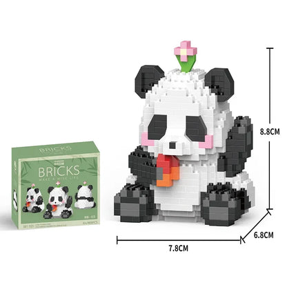 Bloc de construction créatif à assembler soi-même, animal mignon, mini panda de style chinois, jouets éducatifs pour garçons, modèle de briques