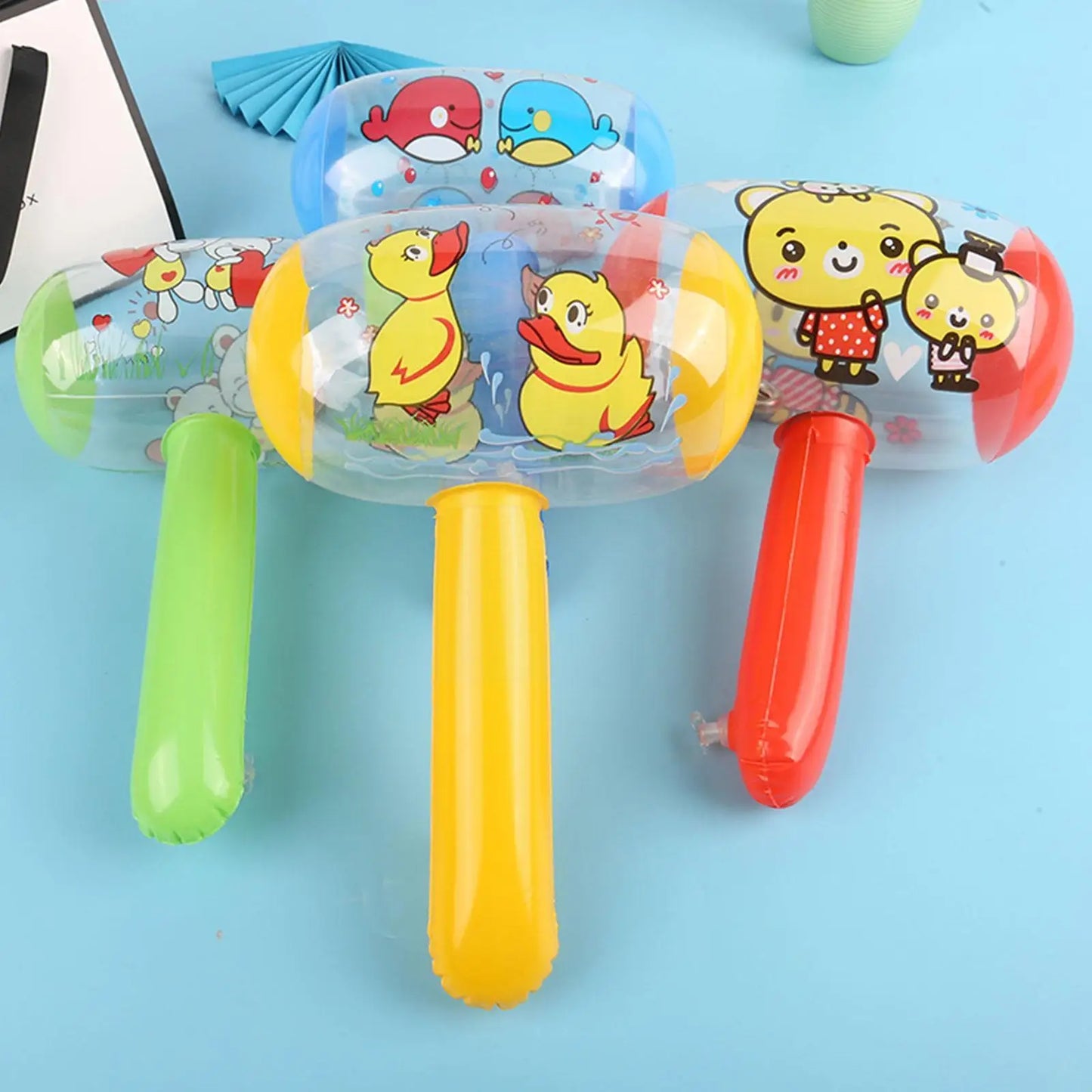 Cute Cartoon Inflatable Hammer With Bell Toys PVC Cheerful Nice Gift For Baby Kids Funny Blow Up Hammer Toys Random Color N5F8