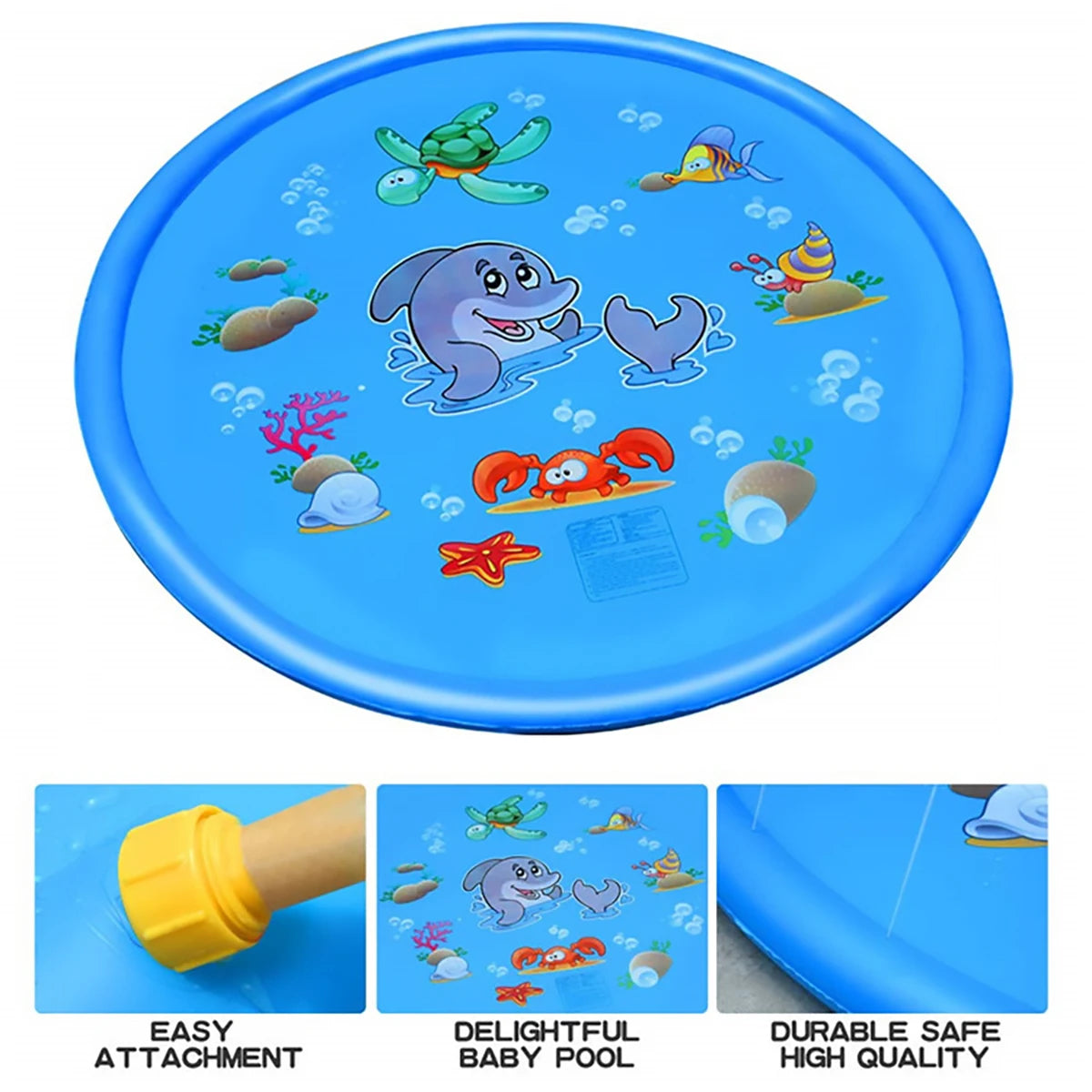 Tapis de jeu gonflable pour enfants, 170 cm, pour la plage, l'été, le jet d'eau, le jeu en plein air, la pelouse, la piscine, jouets pour enfants