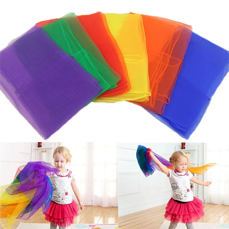 5/10Pcs Candy Color Gymnastics Scarves For Outdoor Game Toy Parent-child Interactive Dancing Juggling Towels Sports Handkerchief