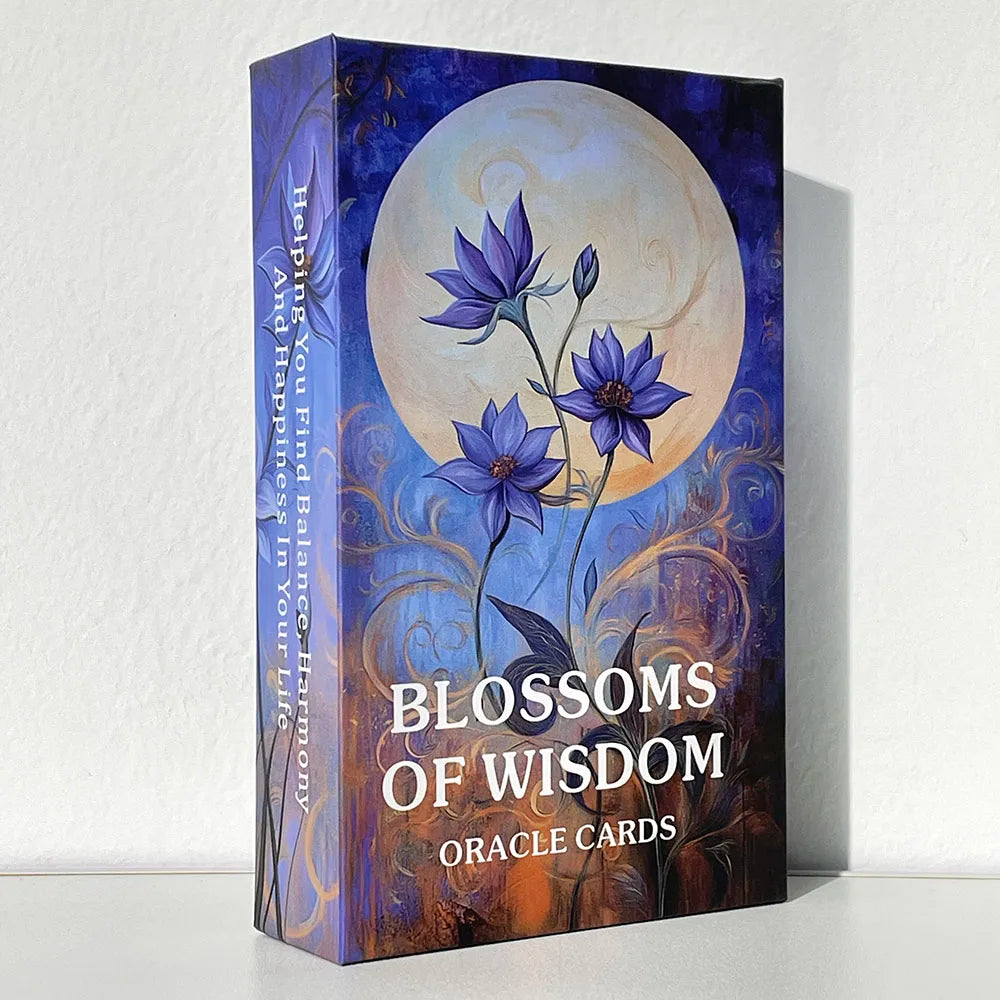 Cartes Oracle Blossoms Of Wisdom, Cartes de Tarot Fleurs, Trouvez l'équilibre, 56 cartes avec guide PDF, Magnifique jeu Oracle, 12x7cm